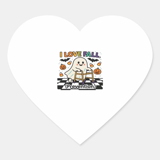 Niedlich I Liebe Herbstverhütung Physikalischer Th Herz-Aufkleber (Vorderseite)