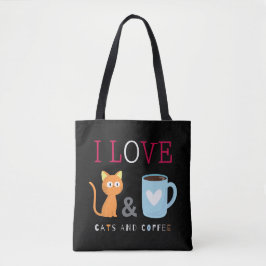 Niedlich I Liebe Katzen und Kaffee schwarz