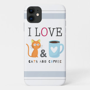 Niedlich I Liebe Katzen und Kaffee weiß Case-Mate iPhone Hülle