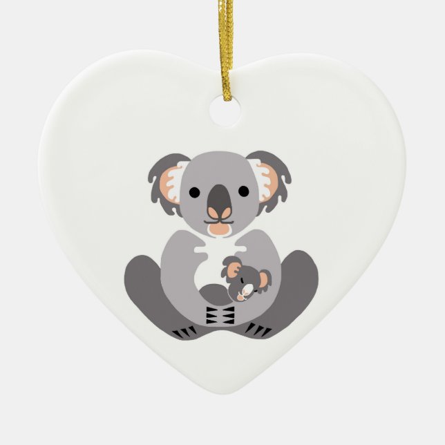 Niedlich I Liebe KOALAS - Marsupial-Green Keramik Ornament (Vorne)