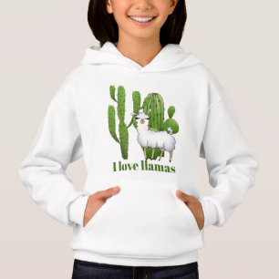 Niedlich I Liebe Lamas Mädchen hinzufügen Botschaf Hoodie