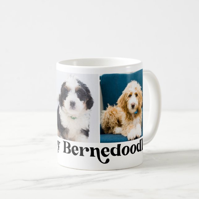 Niedlich I Liebe Mein Bernedoodle 3 Fotovorlage Kaffeetasse (VorderseiteRechts)