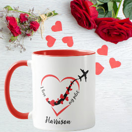 Niedlich I Liebe mein Pilot, Flugzeug & Herz, Vale Tasse