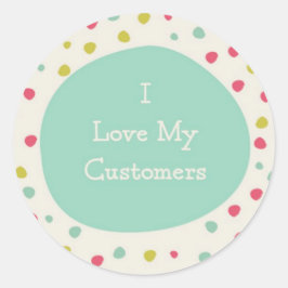 Niedlich I Liebe Meine Kunden Runder Aufkleber