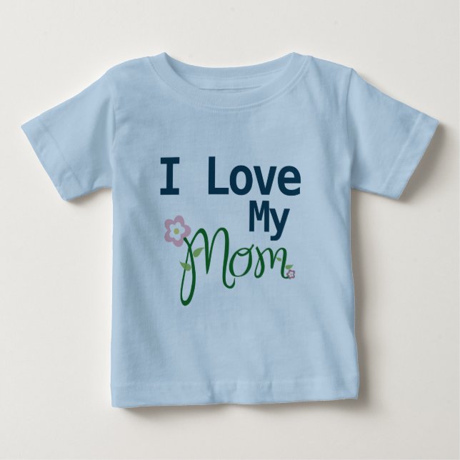 Niedlich I Liebe Meine Mama Baby Boy Blue Baby T - T-shirt (Vorderseite)