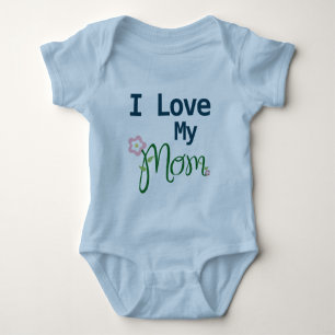 Niedlich I Liebe meine Mama Baby Boy Blue Strampler
