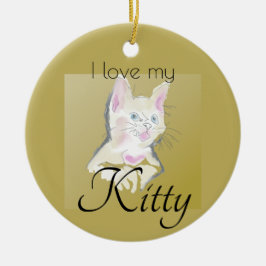 Niedlich I Liebe My Kitty Foto Keramik Ornament
