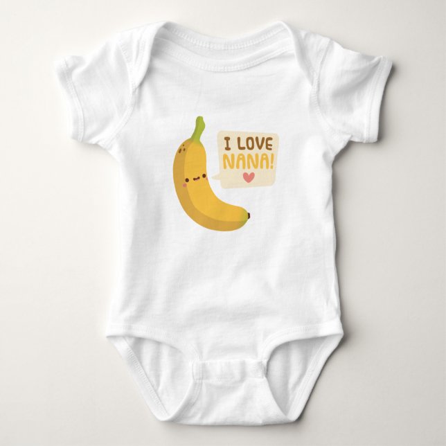 Niedlich I Liebe Nana Oma Banana Pub Baby Strampler (Vorderseite)