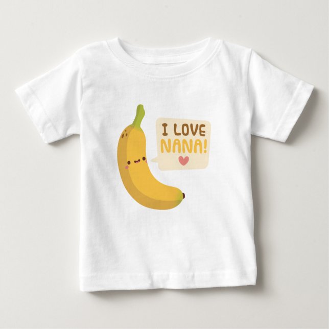 Niedlich I Liebe Nana Oma Banana Pub Baby T-shirt (Vorderseite)