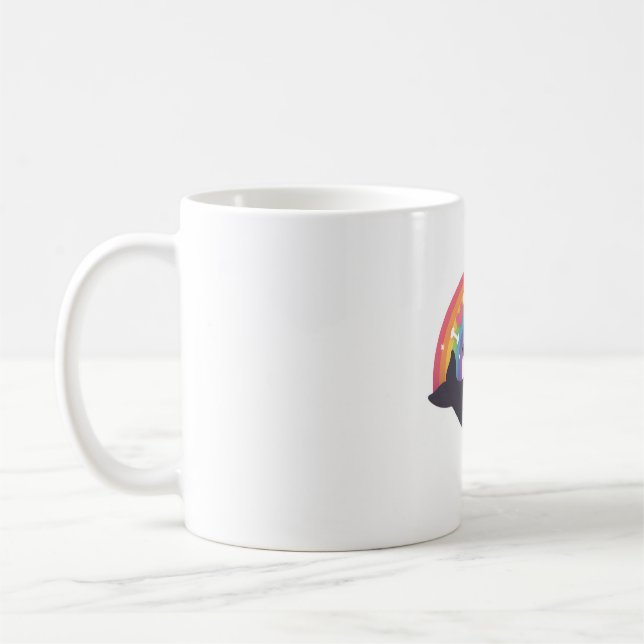 Niedlich I Liebe Orcas Rainbow Kaffeetasse (Links)