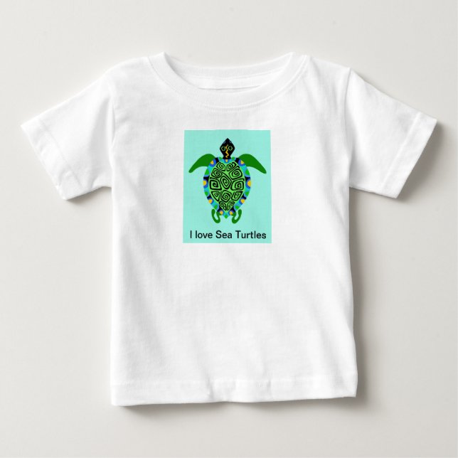 Niedlich I Liebe Sea TURTLES - Tierische Grafik- Baby T-shirt (Vorderseite)