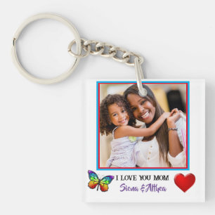 Niedlich I Liebe Sie Mama Personalisiertes Foto un Schlüsselanhänger