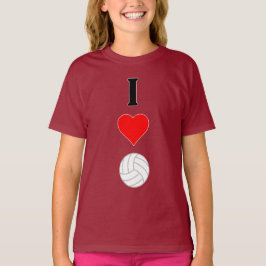 Niedlich I Liebe Volleyball Fußball Girls Jersey T-Shirt