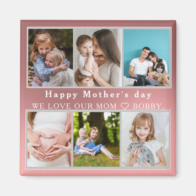 Niedlich I LIEBE YOU MAMA Happy Mother Day Foto Co Magnet (Vorne)