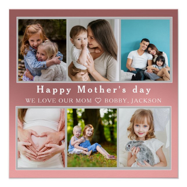 Niedlich I LIEBE YOU MAMA Happy Mother Day Foto Co Poster (Vorderseite)