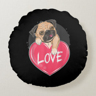 Niedlich I Steal Hearts Mops Valentine Day Gift Rundes Kissen