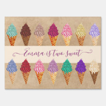 Niedlich Ice Cream Party Baby Girl 2 Jahre Geburts