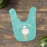 Niedlich Ice Cream Snowman Christmas Baby Bib Babylätzchen<br><div class="desc">Ein niedliches Eis-Snowman-Baby mit Platz für Ihren Namen</div>