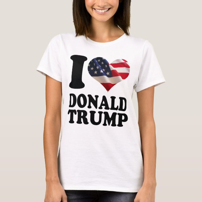 Niedlich Ich liebe die amerikanische Flagge Donald T-Shirt (Vorderseite)