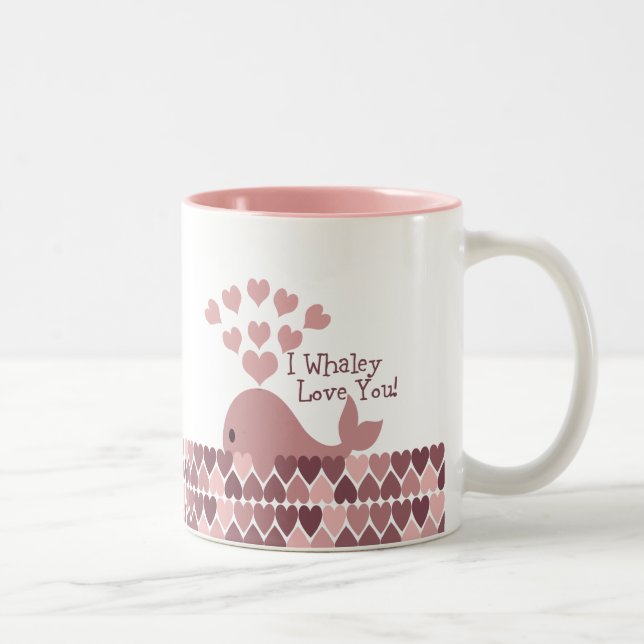 Niedlich Ich walke Liebe Sie! Design Zweifarbige Tasse (Rechts)