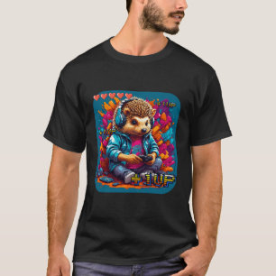 Niedlich Igel Gamer Einzigartiges grafisches T-Shi T-Shirt