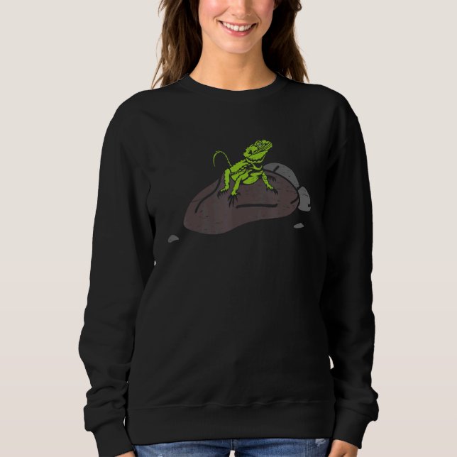 Niedlich Iguana Lizard Pet Reptile Sweatshirt (Vorderseite)