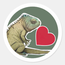 Niedlich Iguana Runder Aufkleber