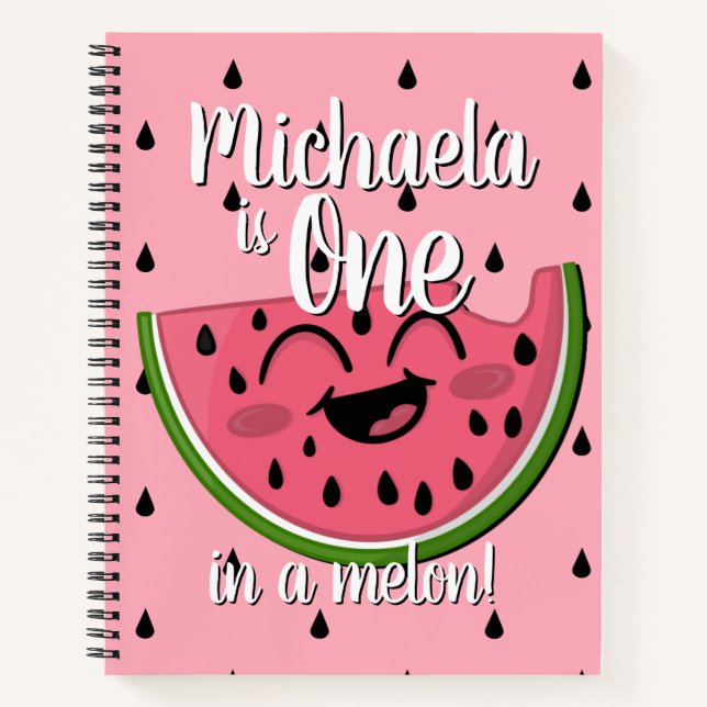 Niedlich in einem Melon Niedlich Watermelon Pink P Notizbuch (Vorderseite)