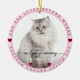 Niedlich in Love Memory Cat Foto Monogramm Keramik Ornament
