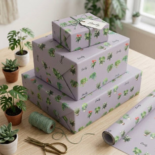 Niedlich Individuelle Name Pflanze Lover Geschenkpapier