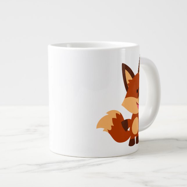 Niedlich Innocent Cartoon Fox Jumbo Tasse (Vorderseite Rechts)