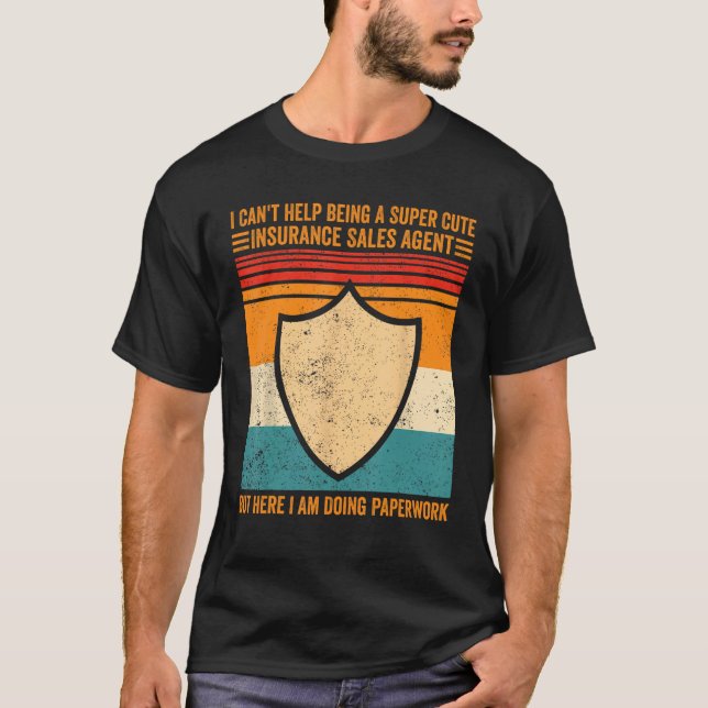 Niedlich Insurance Sales Agent Doing Paperwork Fun T-Shirt (Vorderseite)