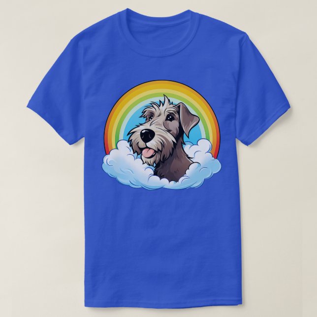 Niedlich irisch Wolfhound Rainbow Kawaii Dog Happ T-Shirt (Design vorne)