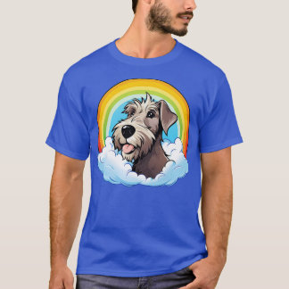 Niedlich irisch Wolfhound Rainbow Kawaii Dog Happ T-Shirt