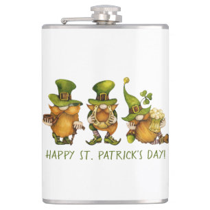 Niedlich Irish Gnomes Happy St Patrick's Day Flachmann