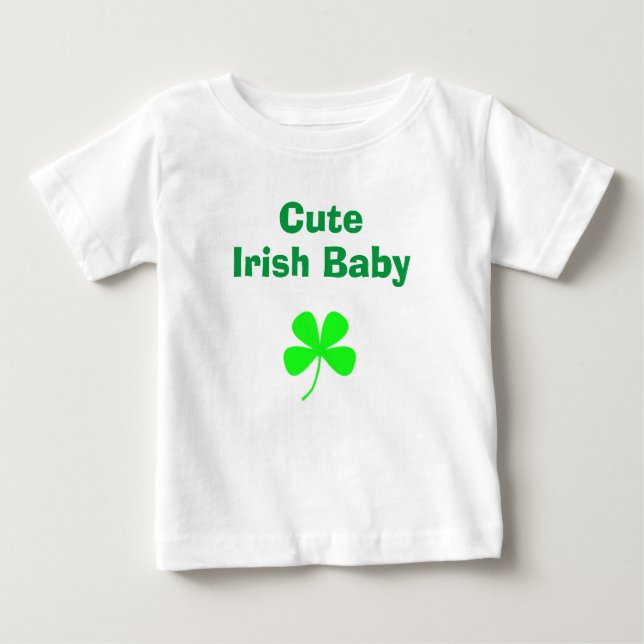 Niedlich Irish Green Kleeblatt St Patricks Day Baby T-shirt (Vorderseite)