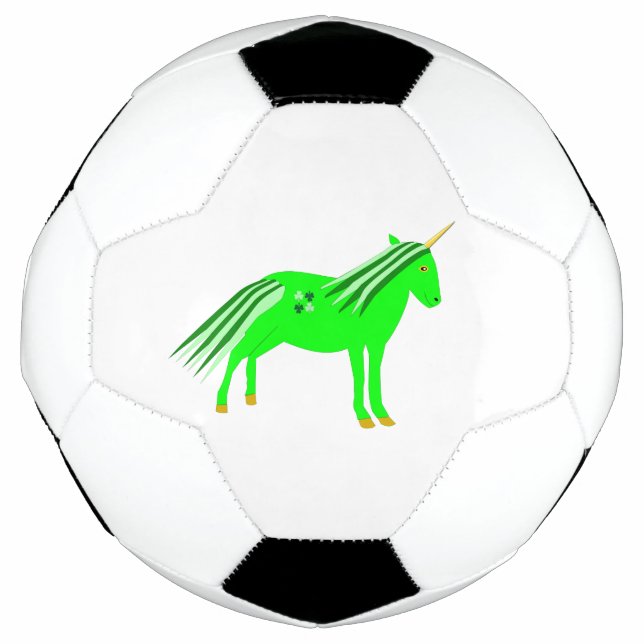 Niedlich Irish Green und Gold Unicorn Fußball (Vorderseite)