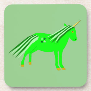Niedlich Irish Green und Gold Unicorn Getränkeuntersetzer