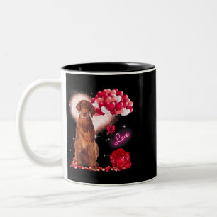 Niedlich Irish Setter Balloon Valentinstag Val Zweifarbige Tasse
