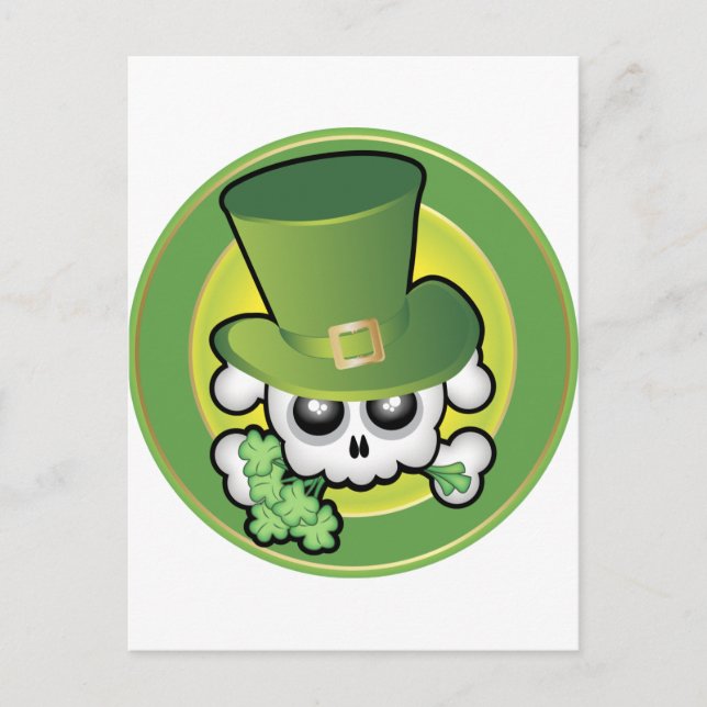 Niedlich Irish Skull Postkarte (Vorderseite)