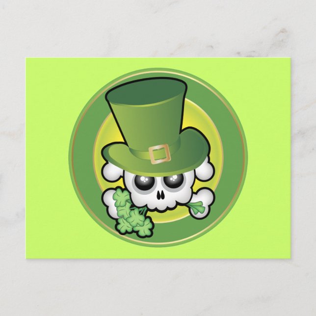 Niedlich Irish Skull Postkarte (Vorderseite)