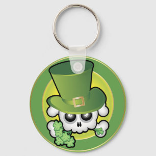 Niedlich Irish Skull Schlüsselanhänger