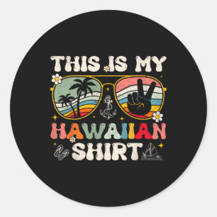 Niedlich ist das mein hawaiianisches tropisches Lu Runder Aufkleber