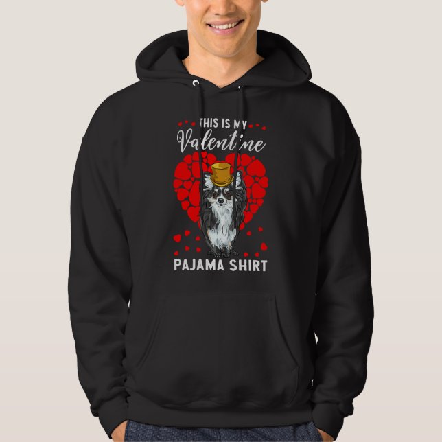 Niedlich ist das mein Valentine Pajama Chihuahua H Hoodie (Vorderseite)