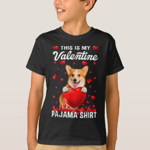 Niedlich ist dies mein Valentine Pajama Corgi Dog  T-Shirt