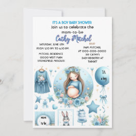 Niedlich ist ein Baby Dusche Blue Party Einladung