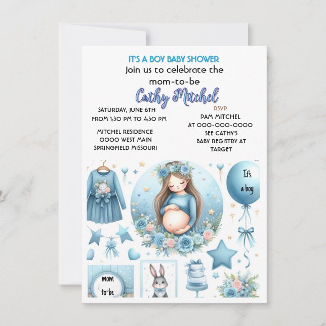 Niedlich ist ein Baby Dusche Blue Party Einladung (Vorderseite)