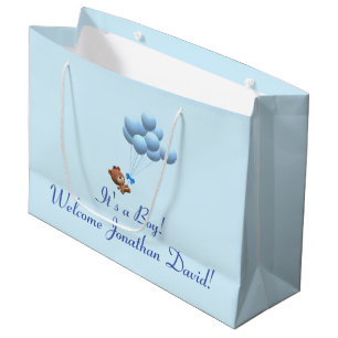 Niedlich ist es ein Boy Bär und Balloons Themed Ge Große Geschenktüte