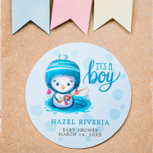 Niedlich ist es ein Boy Blue Pinguin Fishing