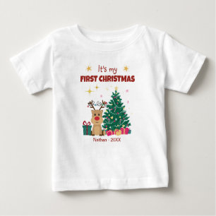 Niedlich ist es meine erste Weihnacht mit Rentier Baby T-shirt